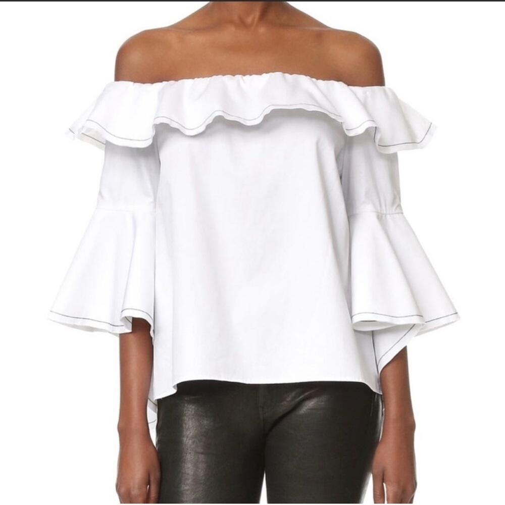Alexis White Ruffle Off-Shoulder Michelle Top